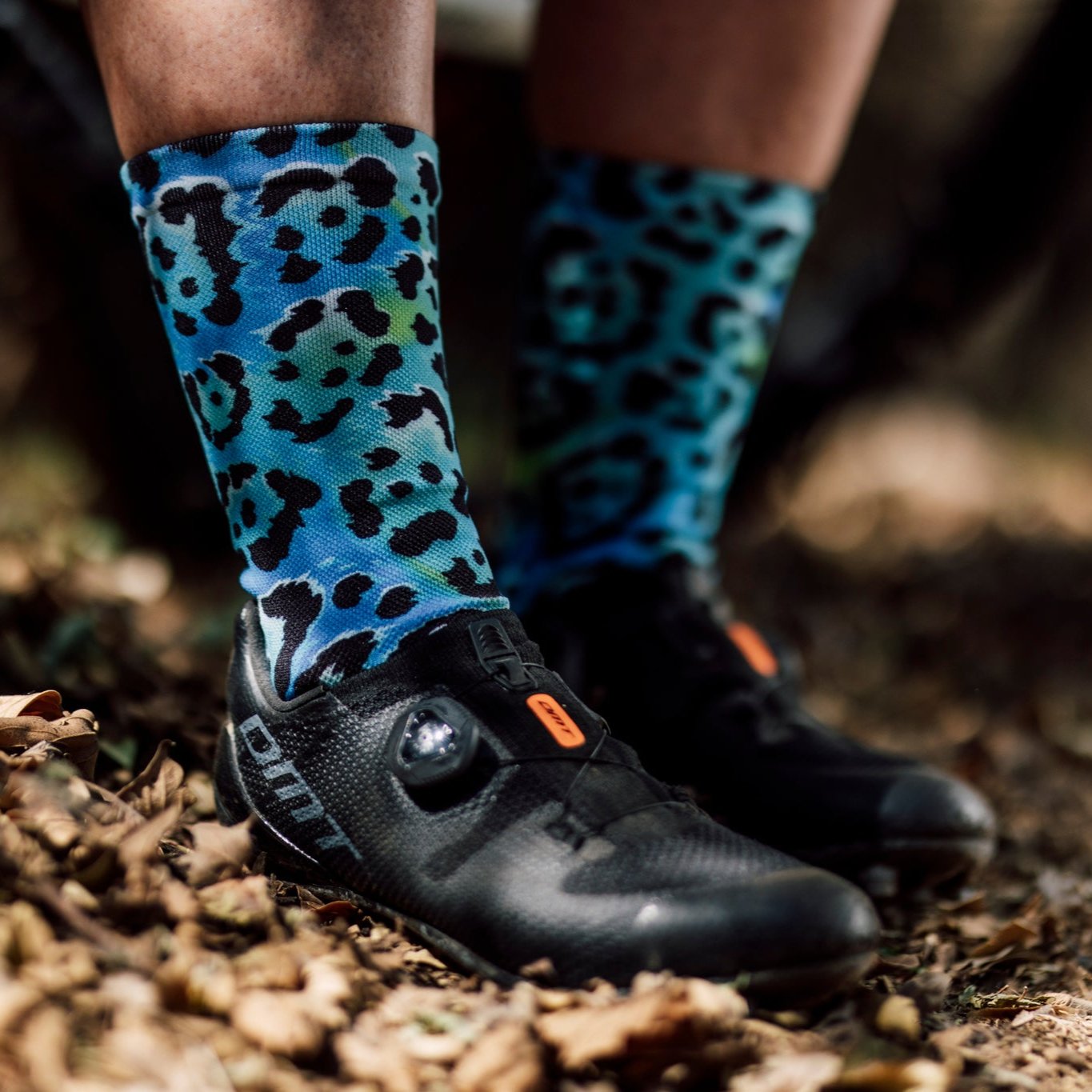 Chaussettes mi-mollet - Léopard bleu