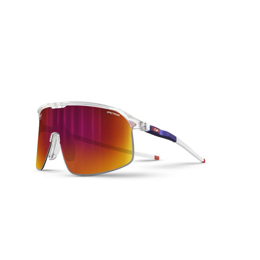 Julbo DENSITY - GROUPAMA-FDJ Edition Sunglasses J5611174 in Crytal - Metallic Blue - Red with a SPECTRON 3 SMOKE lens