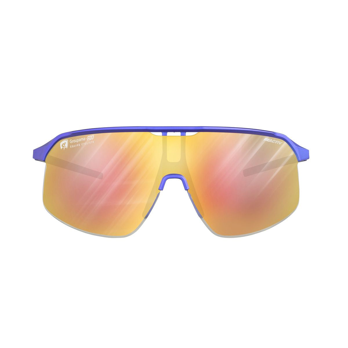 Julbo DENSITY - GROUPAMA-FDJ Edition Sunglasses J5613812 in Crystal Metalic -Blue with a REACTIV 1-3 LA lens