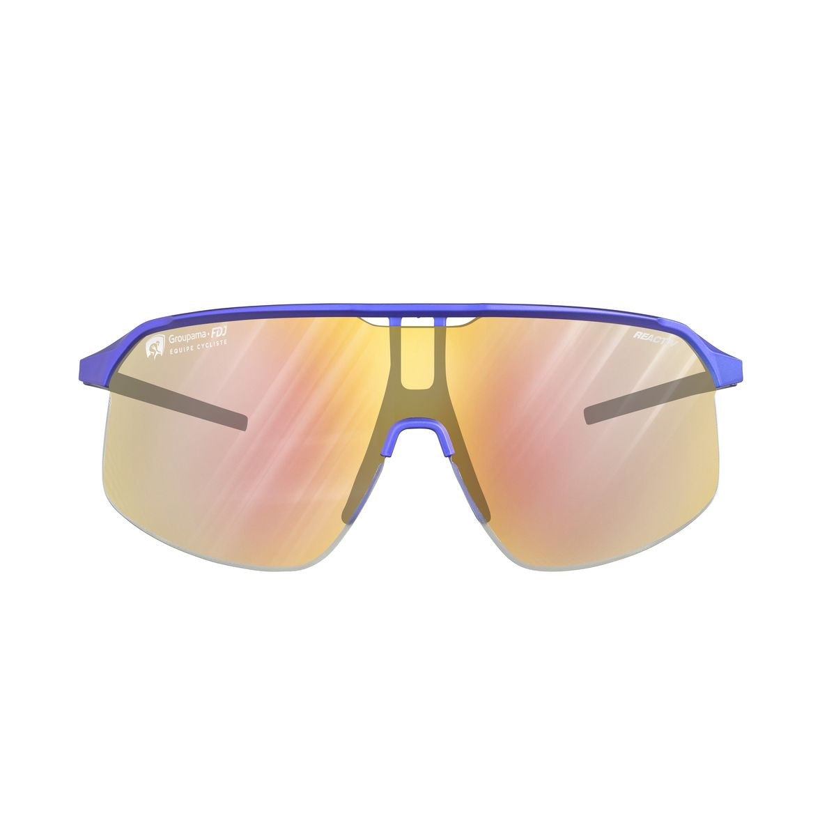 Julbo DENSITY - GROUPAMA-FDJ Edition Sunglasses J5613812 in Crystal Metalic -Blue with a REACTIV 1-3 LA lens