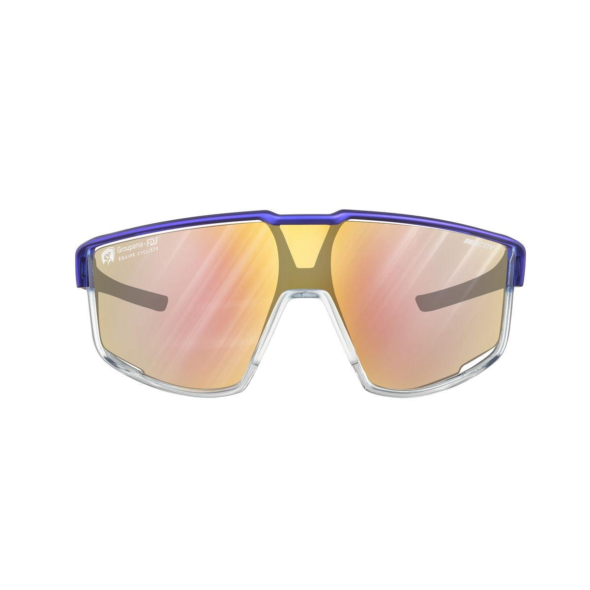 Julbo FURY Sunglasses J5313812 in Metallic Blue - Crystal - White with a REACTIV 1-3 LA lens