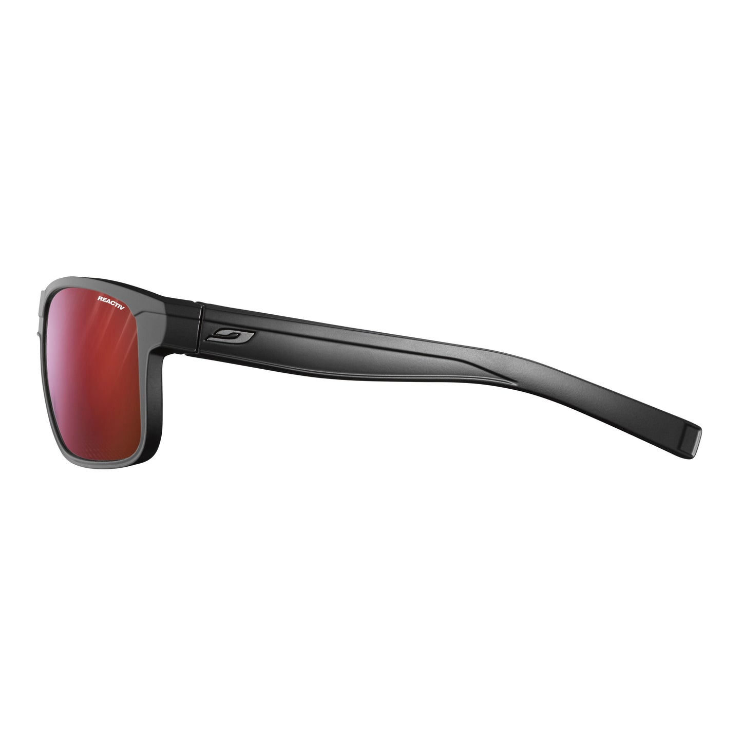 Julbo RENEGADE Sunglasses J4994414 in Mat Black - Dark Red with a REACTIV 0-3 High Contrast Lens