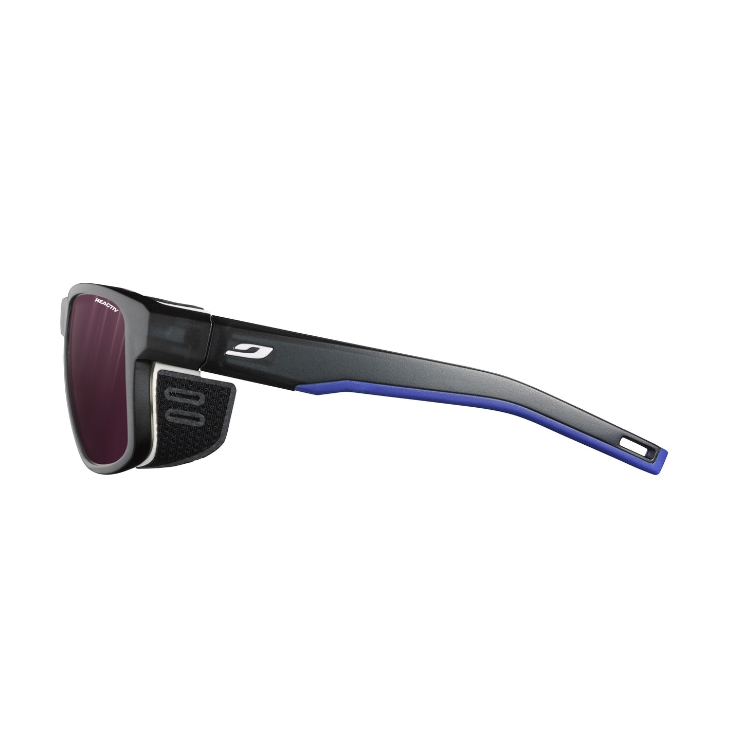 Julbo SHIELD M Sunglasses J5444514 in Black Translucent - Blue - White with a REACTIV 0-4 High Contrast Lens