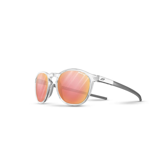 Julbo Shine L Sunglasses J5757775 in Shiny Crystal-Silver with a REACTIV 1-3 GLARE CONTROL Pink lens
