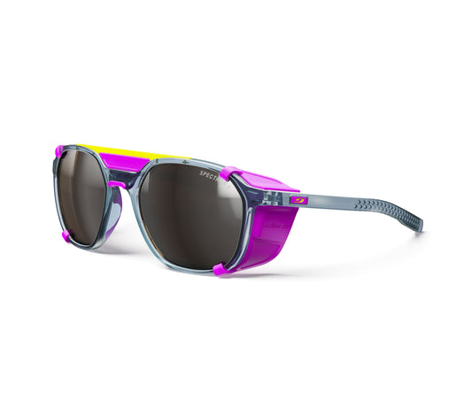 Julbo Slack Cover Sunglasses J5871212 in Trans-Blue-Pink with a SPECTRON 4 Brown lens