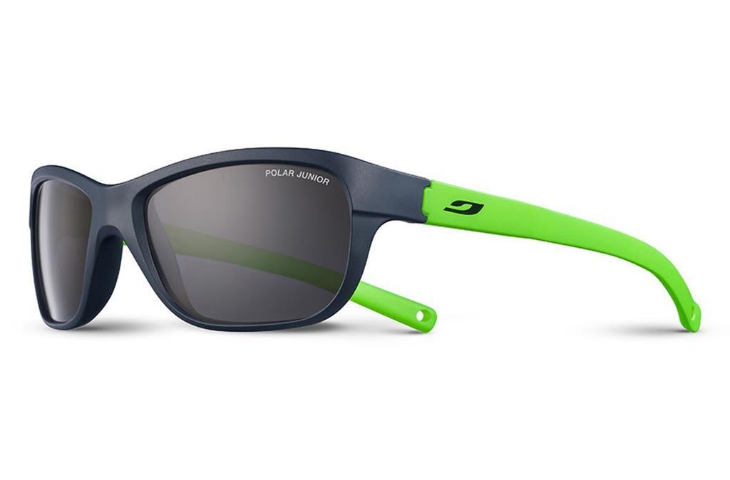 Julbo PLAYER L Sunglasses j4639212 in Matt Dark Blue - Green Fluo with a SPECTRON 3 POLARIZED SMOKE lens