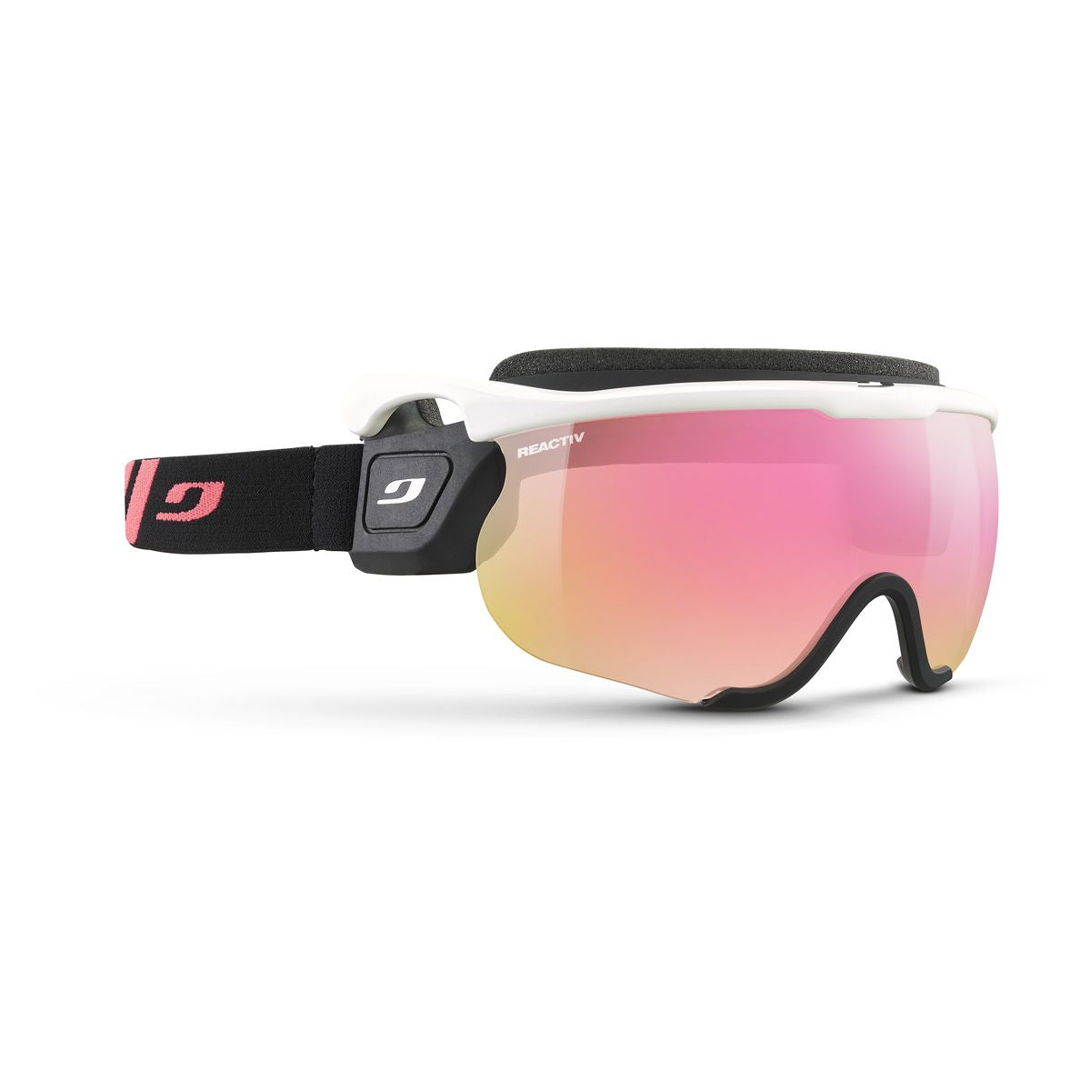 Julbo SNIPER EVO M Nordic Visor J69136101 in White - Black - Pink Colour with a REACTIV 1-3 HC lens