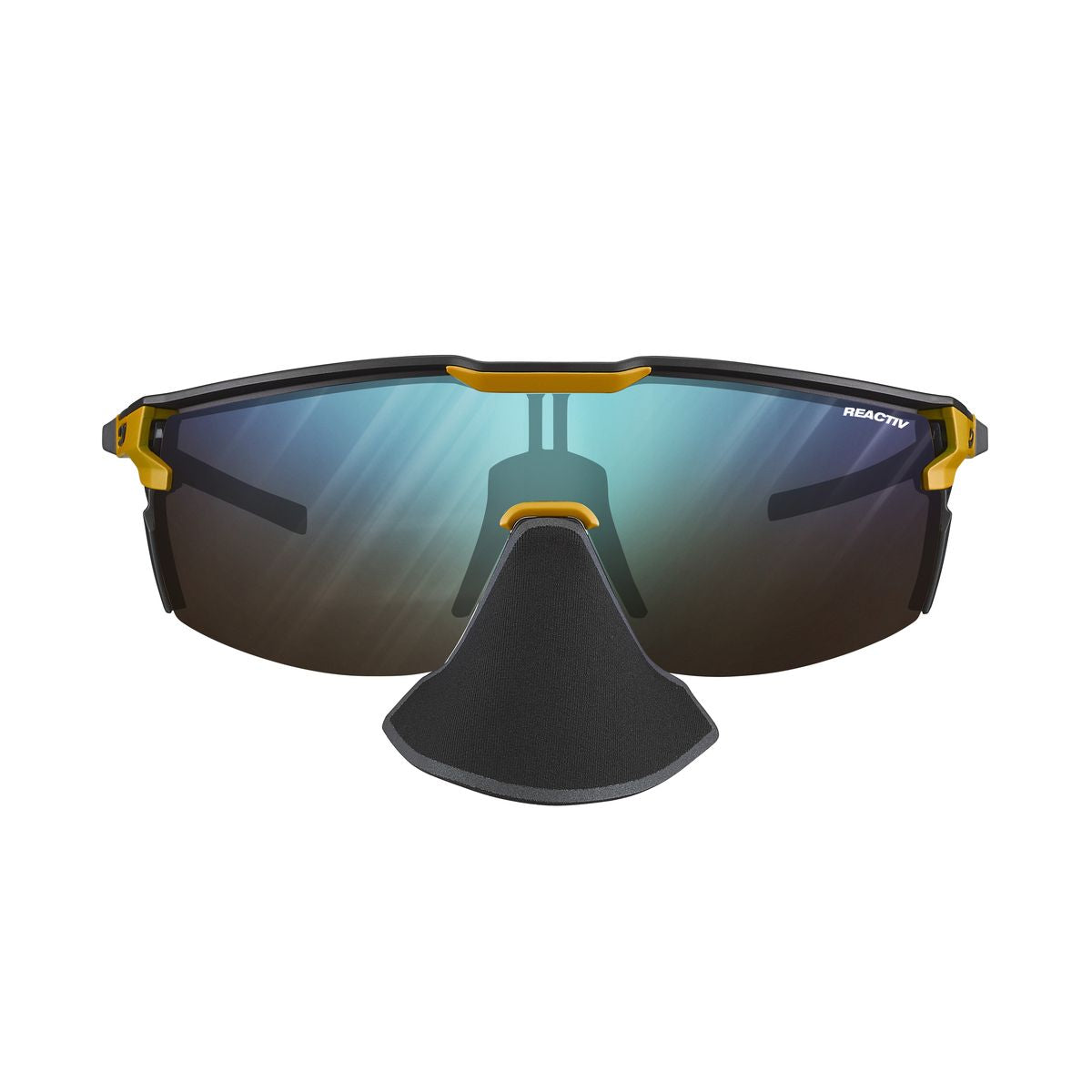 Julbo ULTIMATE COVER Sunglasses J5473615 in Yellow - Black with a REACTIV 2-4 lens