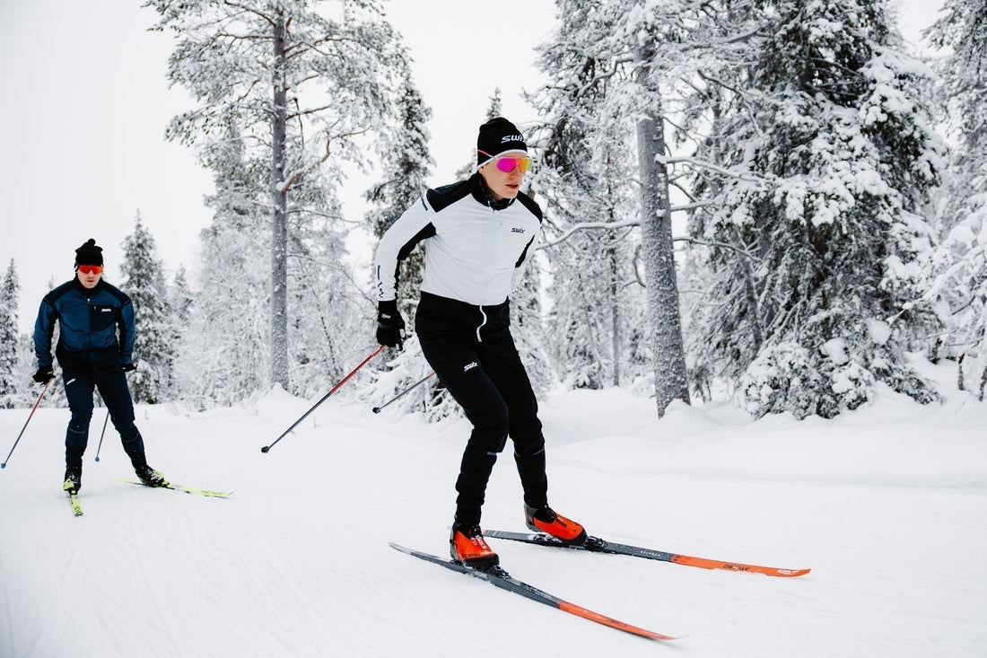 cross-crountry skiiers in Canada with Julbo and Swix equipment