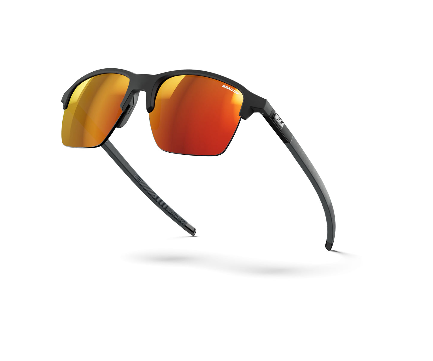 Julbo Crossline Sunglasses J5893314 in Glossy-Black with a REACTIV 1-3 Light Amplifier Lens