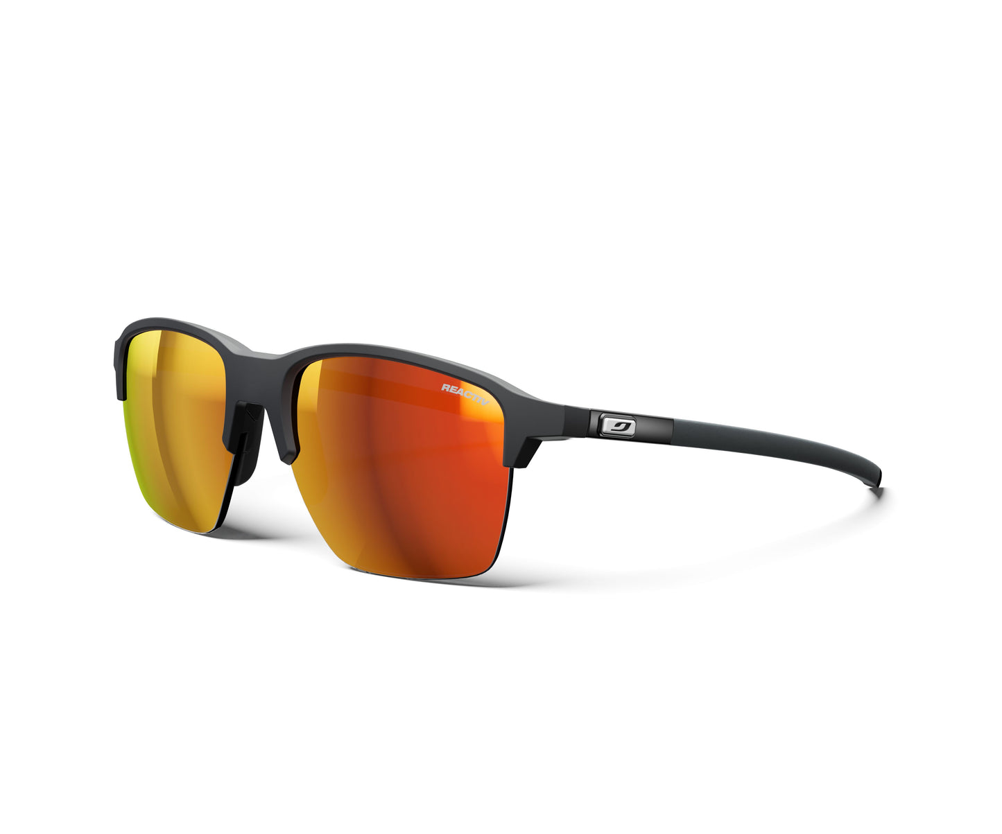 Julbo Crossline Sunglasses J5893314 in Glossy-Black with a REACTIV 1-3 Light Amplifier Lens