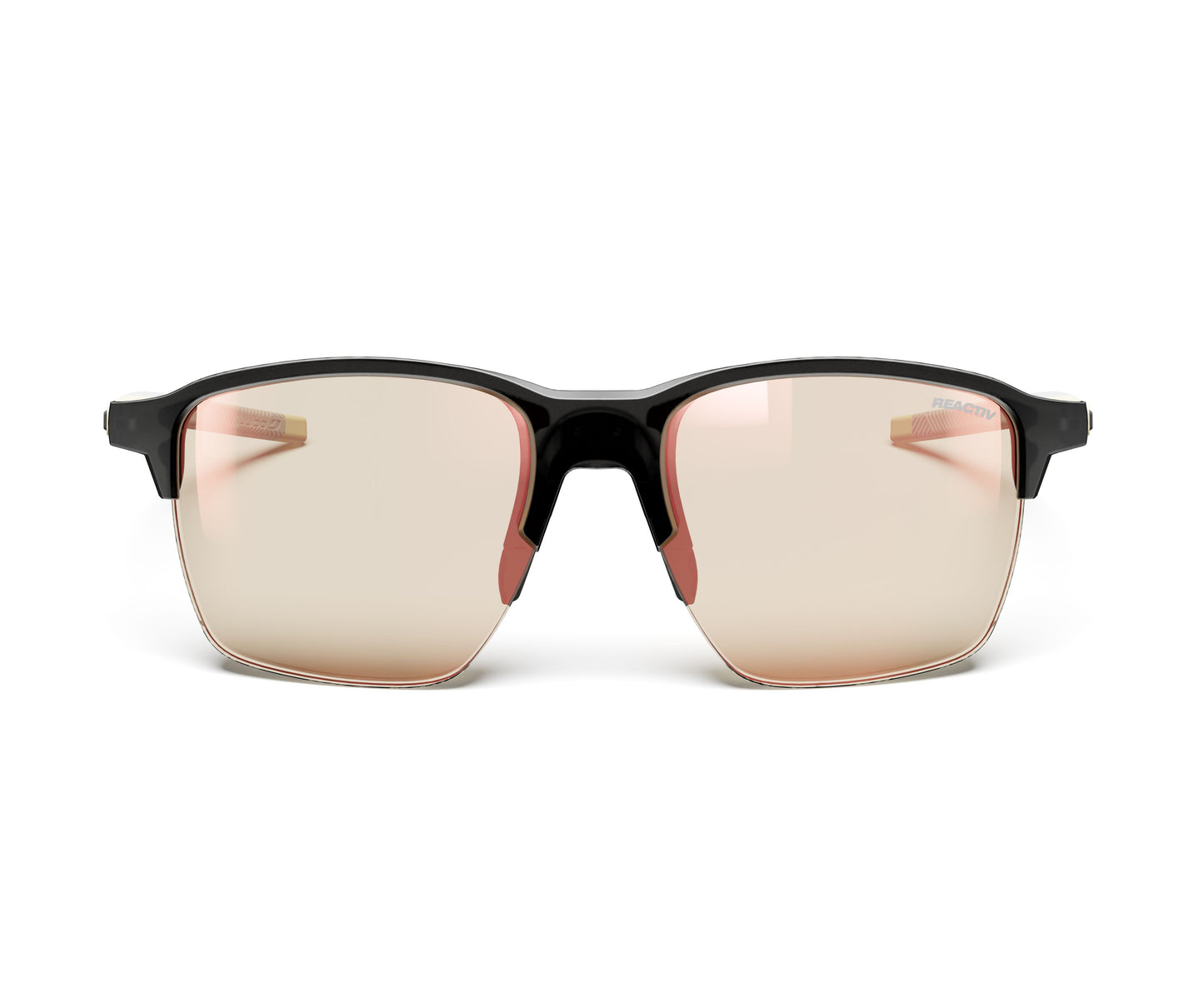 Julbo Crossline Sunglasses J5897714 in Black-Beige-Matte with a REACTIV 1-3 GLARE CONTROL Pink lens