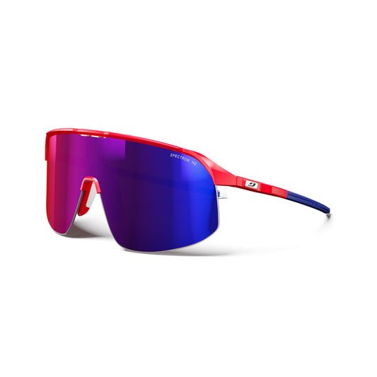 Julbo DENSITY Blaze series Sunglasses J5611513 in Neon Red - Blue - White with a SPECTRON 3 HD VERSIMON lens