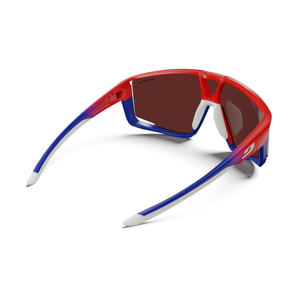 Julbo FURY Blaze series Sunglasses J5311513 in Neon Red - Blue - White with a SPECTRON 3 HD VERSIMON lens