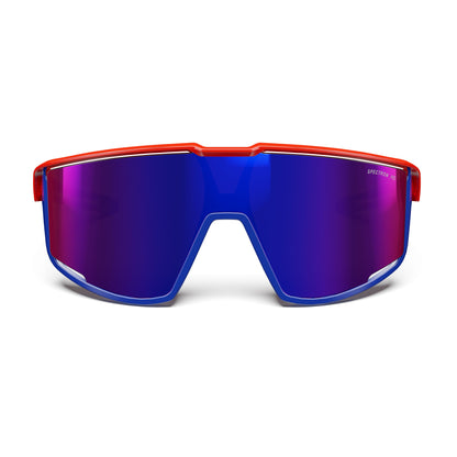 Julbo FURY Blaze series Sunglasses J5311513 in Neon Red - Blue - White with a SPECTRON 3 HD VERSIMON lens