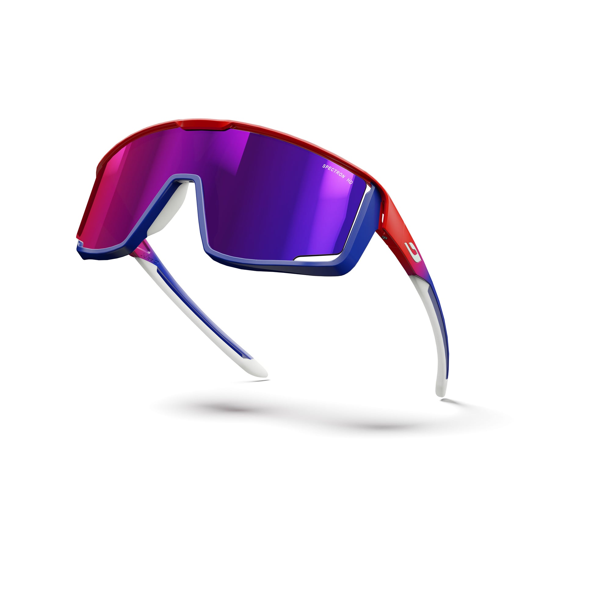 Julbo FURY Blaze series Sunglasses J5311513 in Neon Red - Blue - White with a SPECTRON 3 HD VERSIMON lens