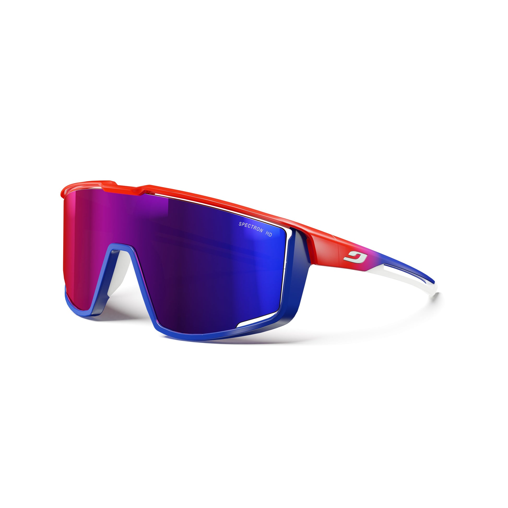 Julbo FURY Blaze series Sunglasses J5311513 in Neon Red - Blue - White with a SPECTRON 3 HD VERSIMON lens