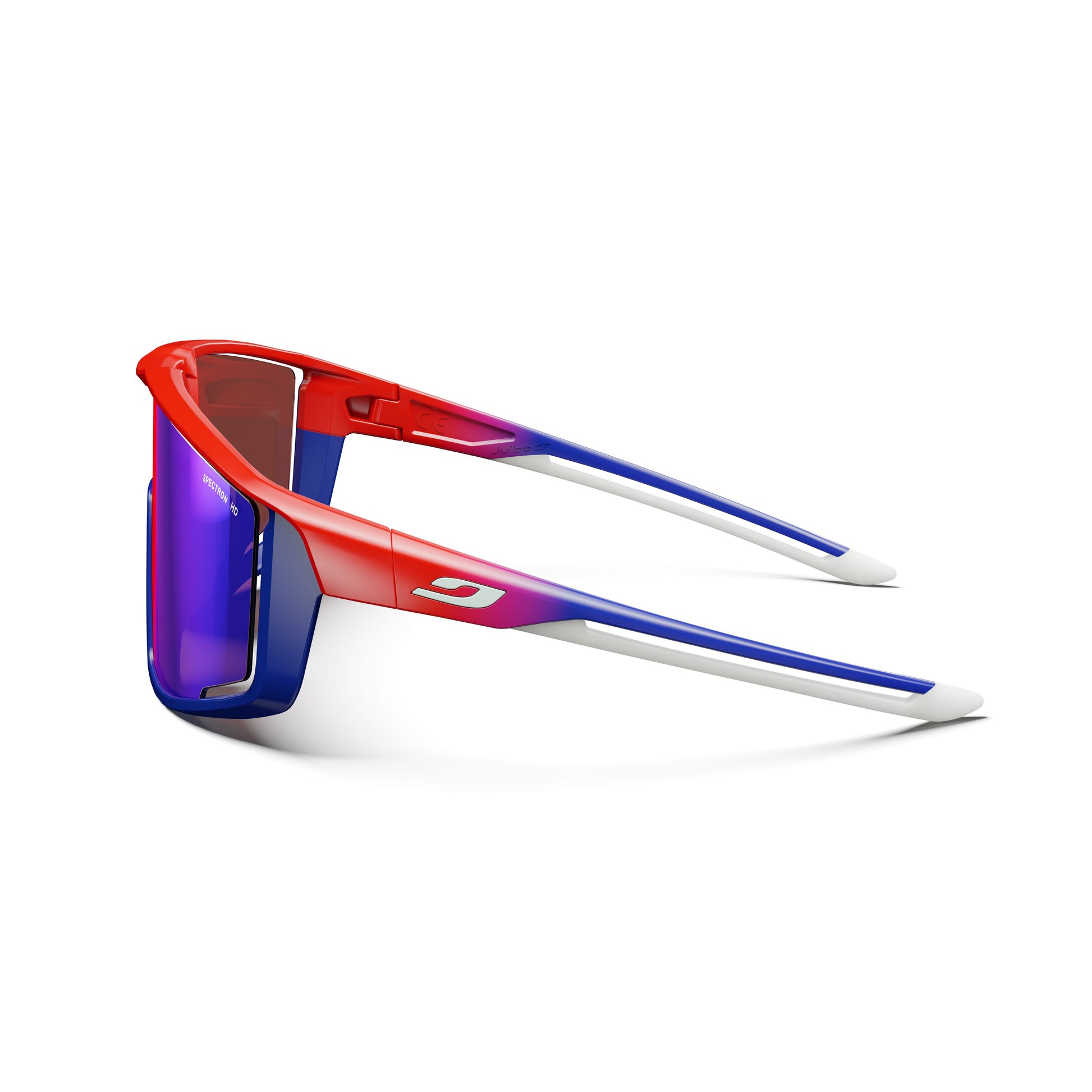 Julbo FURY Blaze series Sunglasses J5311513 in Neon Red - Blue - White with a SPECTRON 3 HD VERSIMON lens