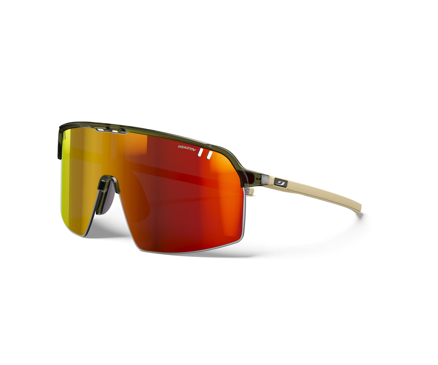 Julbo Intensity Sunglasses J5903345 in Army-Beige-Matt with a REACTIV 1-3 Light Amplifier Lens