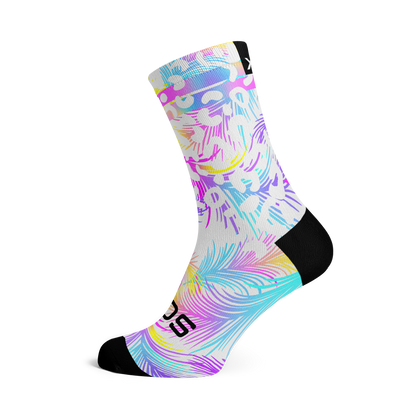 Chaussettes mi-mollet - Pastel-blanc