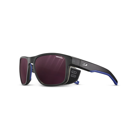 Julbo SHIELD M Sunglasses J5444514 in Black Translucent - Blue - White with a REACTIV 0-4 High Contrast Lens