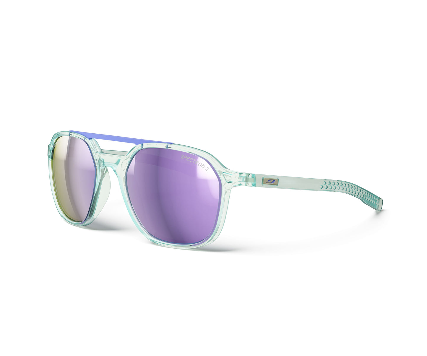 Julbo Slack Cover Sunglasses J5871130 in Mint-Trans-Light-Grey with a SPECTRON 3 BROWN lens