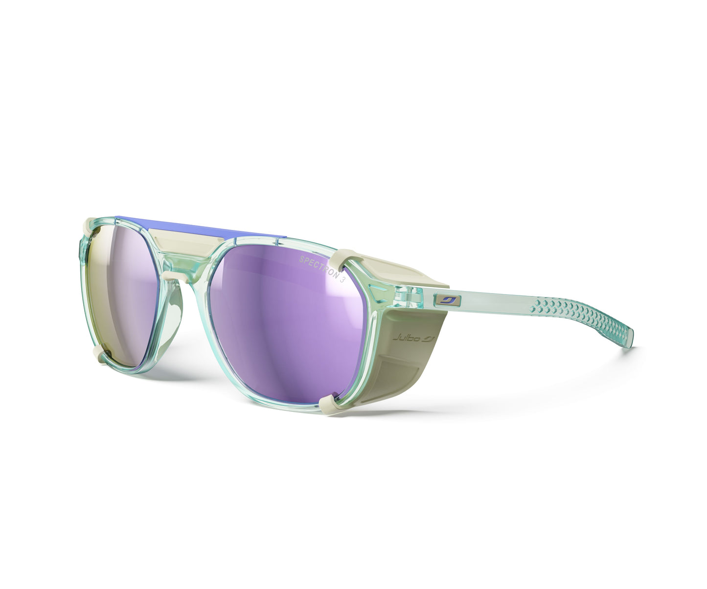 Julbo Slack Cover Sunglasses J5871130 in Mint-Trans-Light-Grey with a SPECTRON 3 BROWN lens