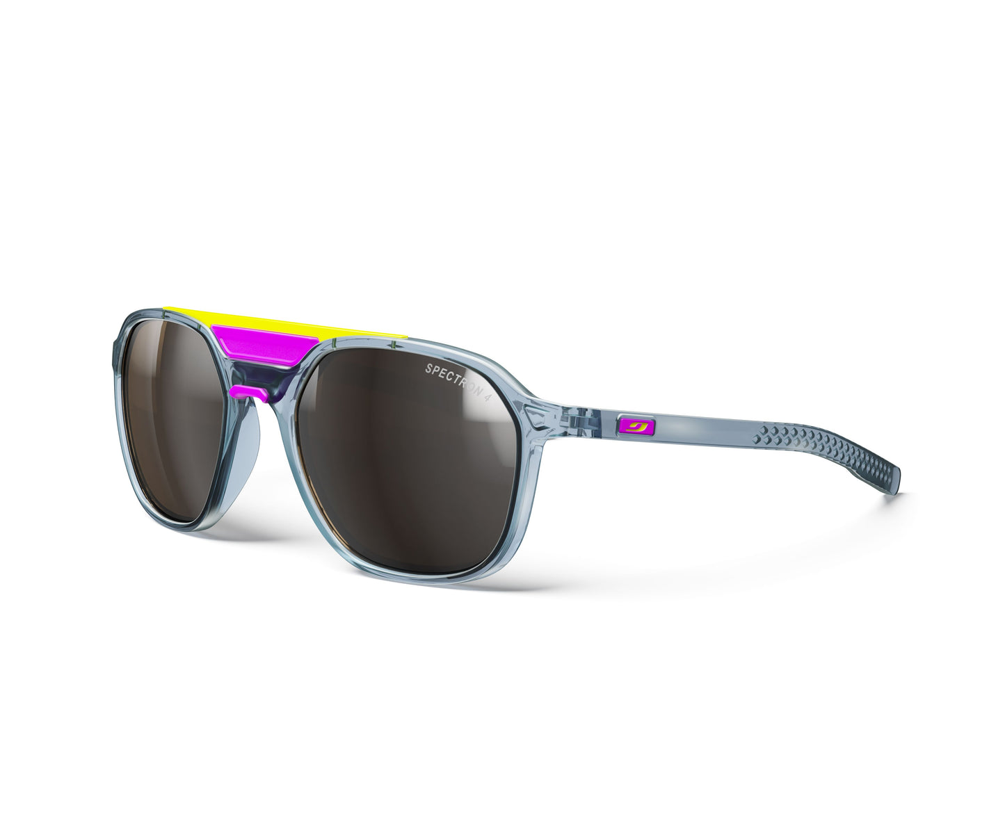 Julbo Slack Cover Sunglasses J5871212 in Trans-Blue-Pink with a SPECTRON 4 BROWN lens