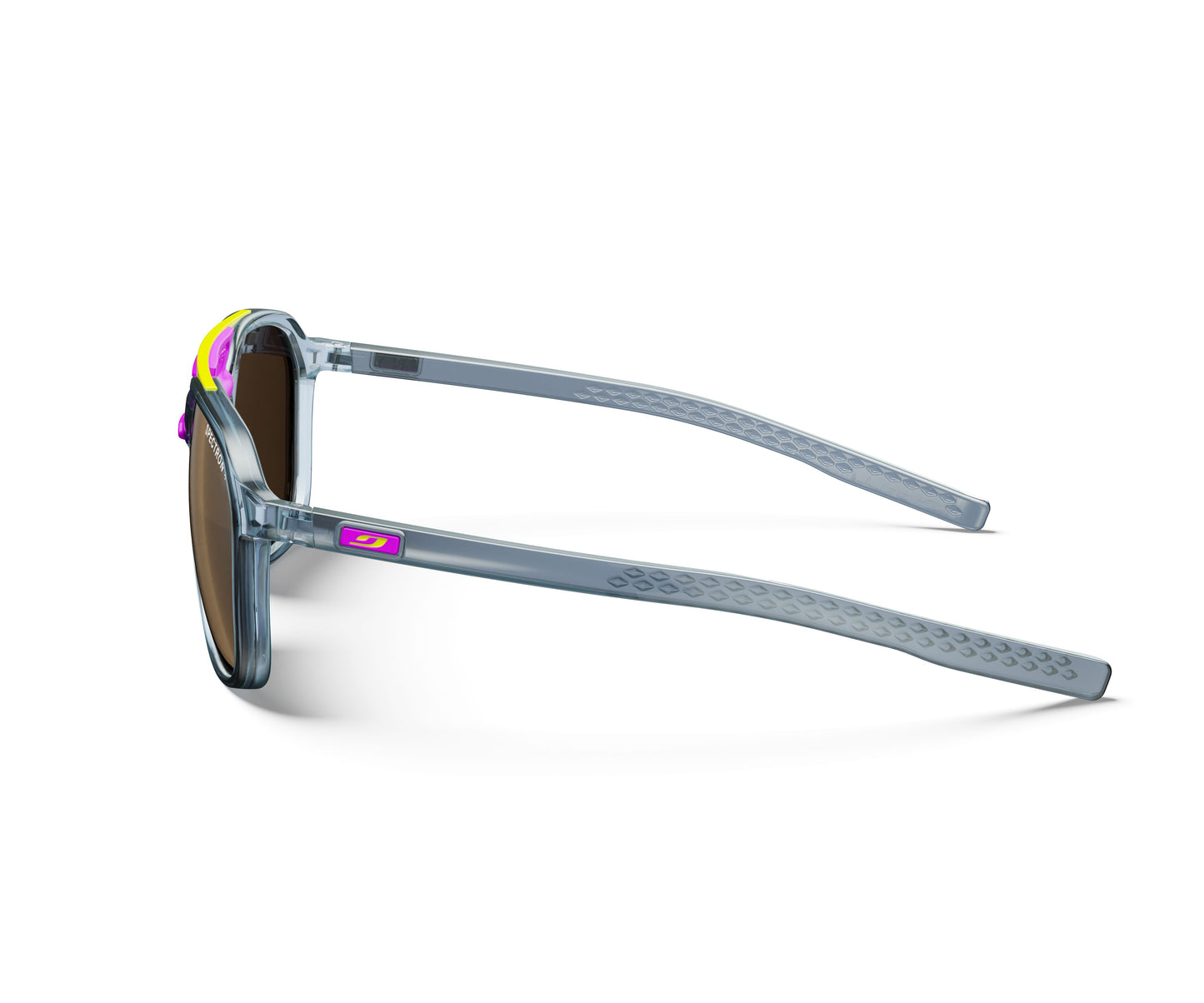 Julbo Slack Cover Sunglasses J5871212 in Trans-Blue-Pink with a SPECTRON 4 BROWN lens