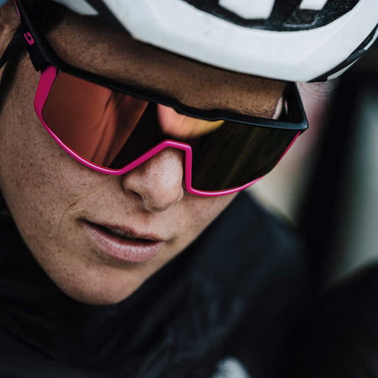 Julbo FURY Sunglasses J5311123 in Black-Pink with a SPECTRON 3 Smoke lens