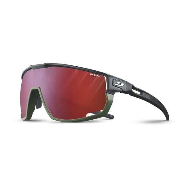 Julbo RUSH Sunglasses J5344145 in Black - Army with a REACTIV 0-3 High Contrast Lens
